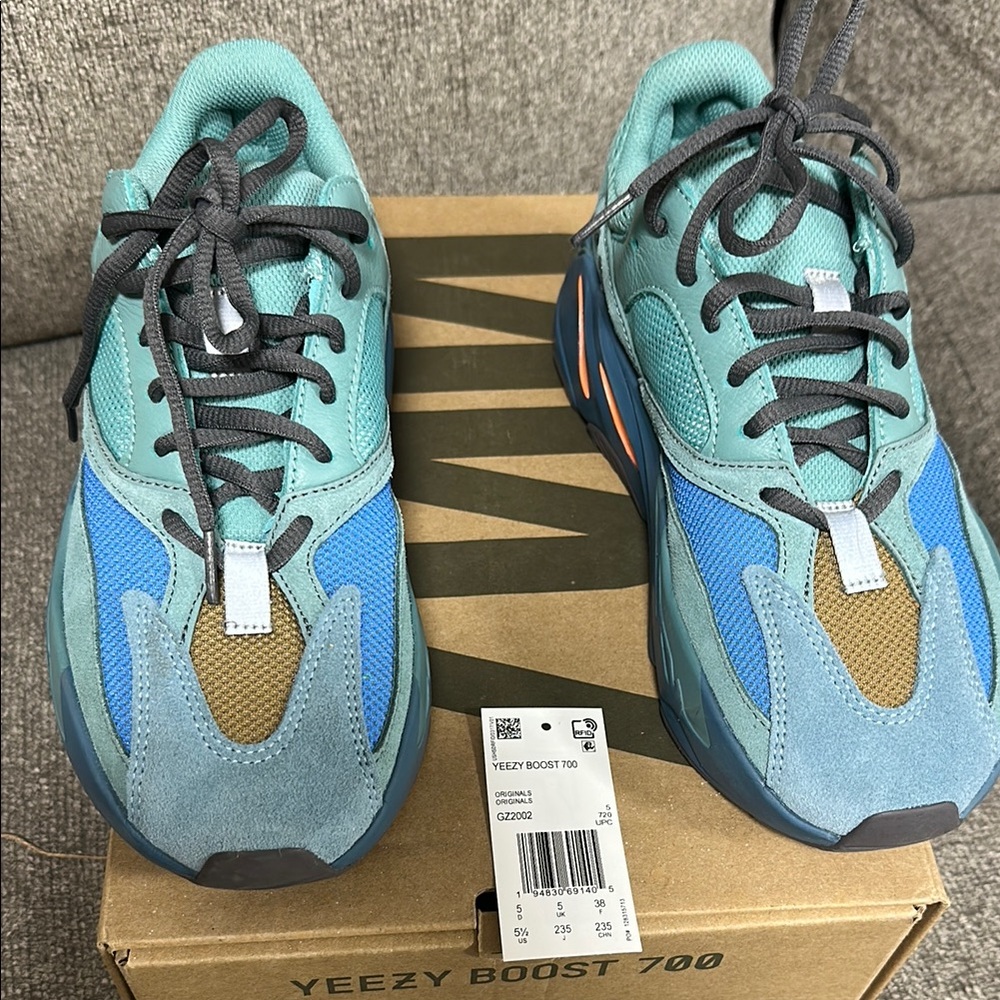 Yeezy Boost 700 Teal, Light Blue, Royal Blue & Tan Sneakers